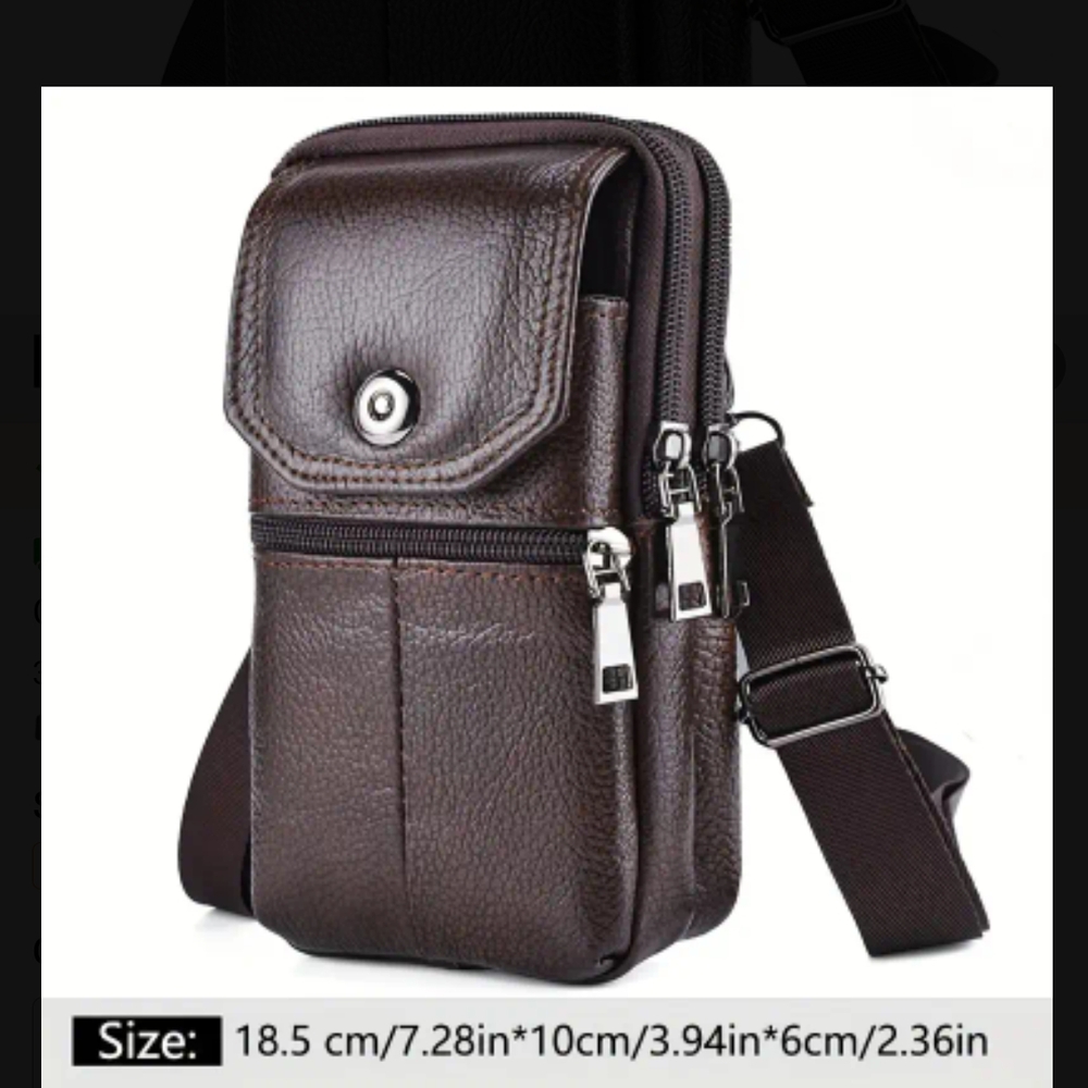 Men's Brown Leather Crossbody Bag